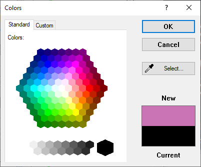 Colors Dialog Standard Page