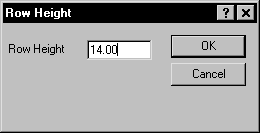 Row Height Dialog