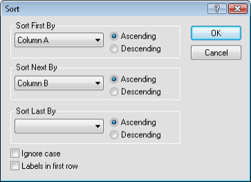 Sort Dialog