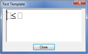 Test Template Dialog